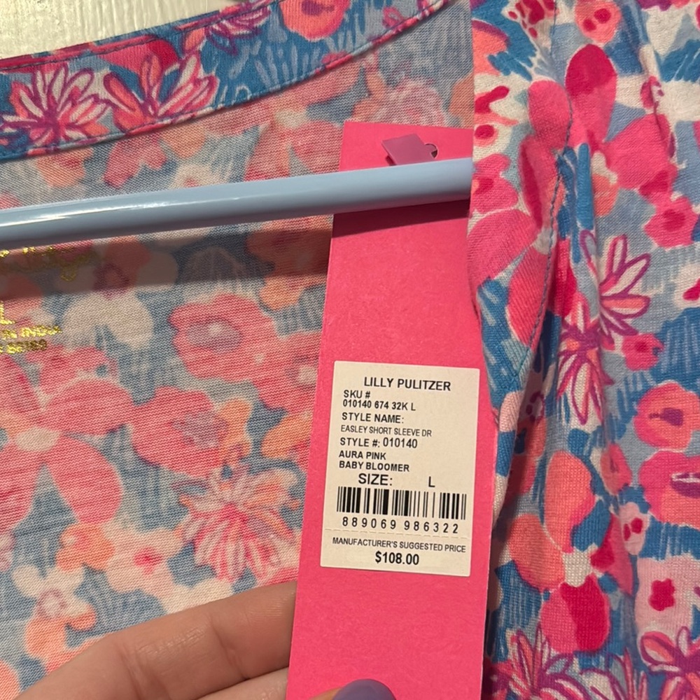 Floral Pink and Blue Dress - Picture 3 of 3